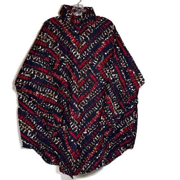 Grass-fields Womens Tunic Kaftan African Print Shirt Dress Oversized Size 18 - Picture 16 of 16